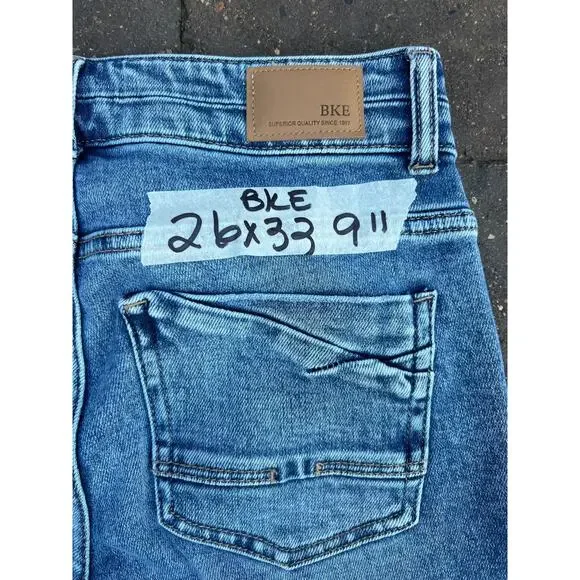 BKE Payton universal fit mid rise distressed straight jeans size 26x33 - Picture 7 of 8